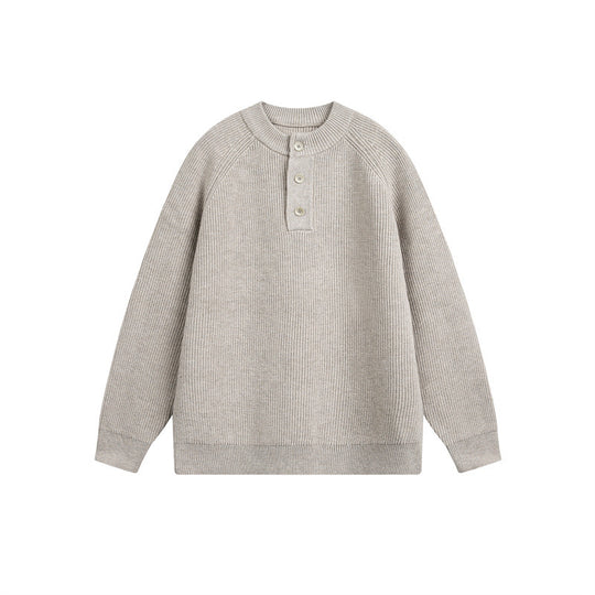 Unisex Rippsweater mit Henley-Knopfleiste und Raglanärmeln Shop Nory