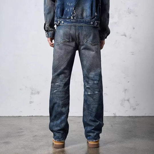 Herren Weit geschnittene Destroyed Jeans Shop Nory