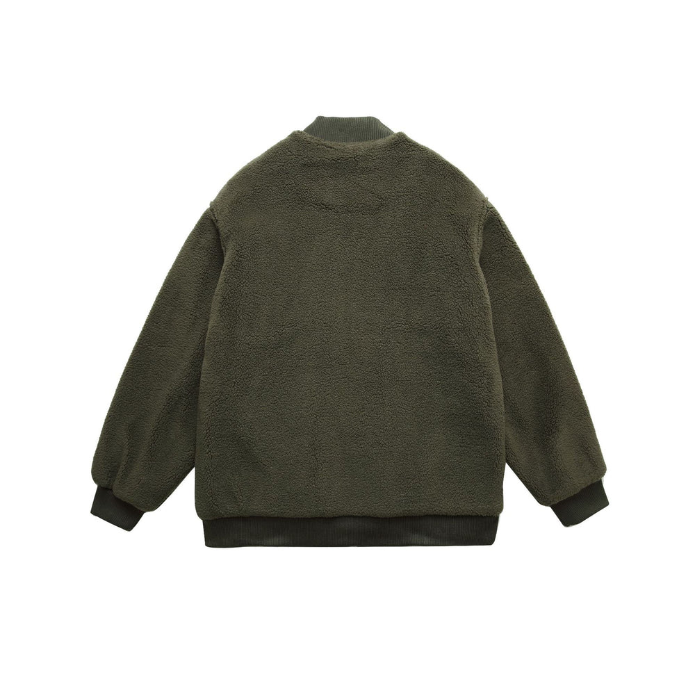 Herren Teddy-Fleece Bomberjacke mit Utility-Taschen und Nylon-Einsätzen Shop Nory