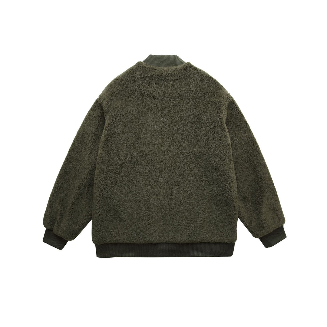 Herren Teddy-Fleece Bomberjacke mit Utility-Taschen und Nylon-Einsätzen Shop Nory