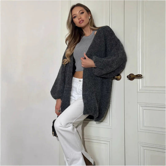 Damen Flauschiger Oversized Cardigan Shop Nory