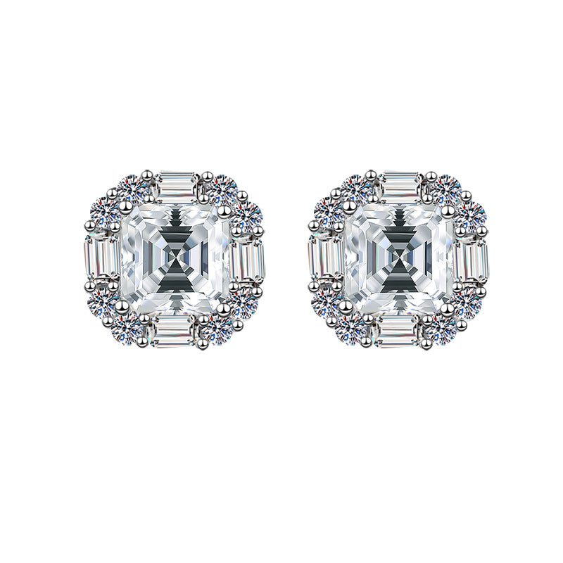 Damen elegante und funkelnde Ohrringe mit rechteckigem Schliff Shop Nory