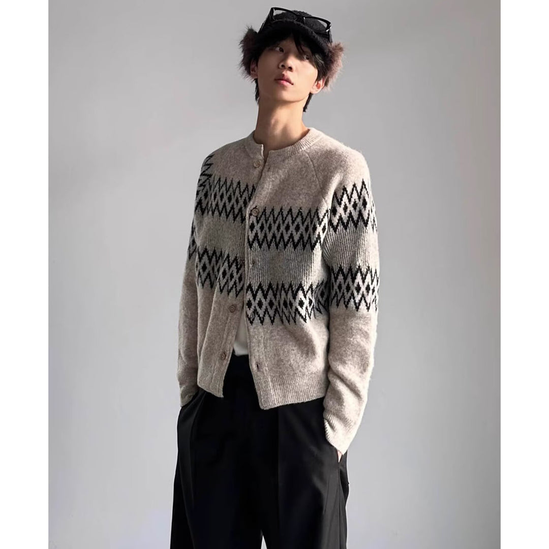 Herren Modische Strickjacke mit geometrischem Muster Shop Nory