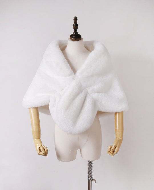 Damen elegante Kunstpelz-Schulterstola im Capelet‑Schnitt Shop Nory