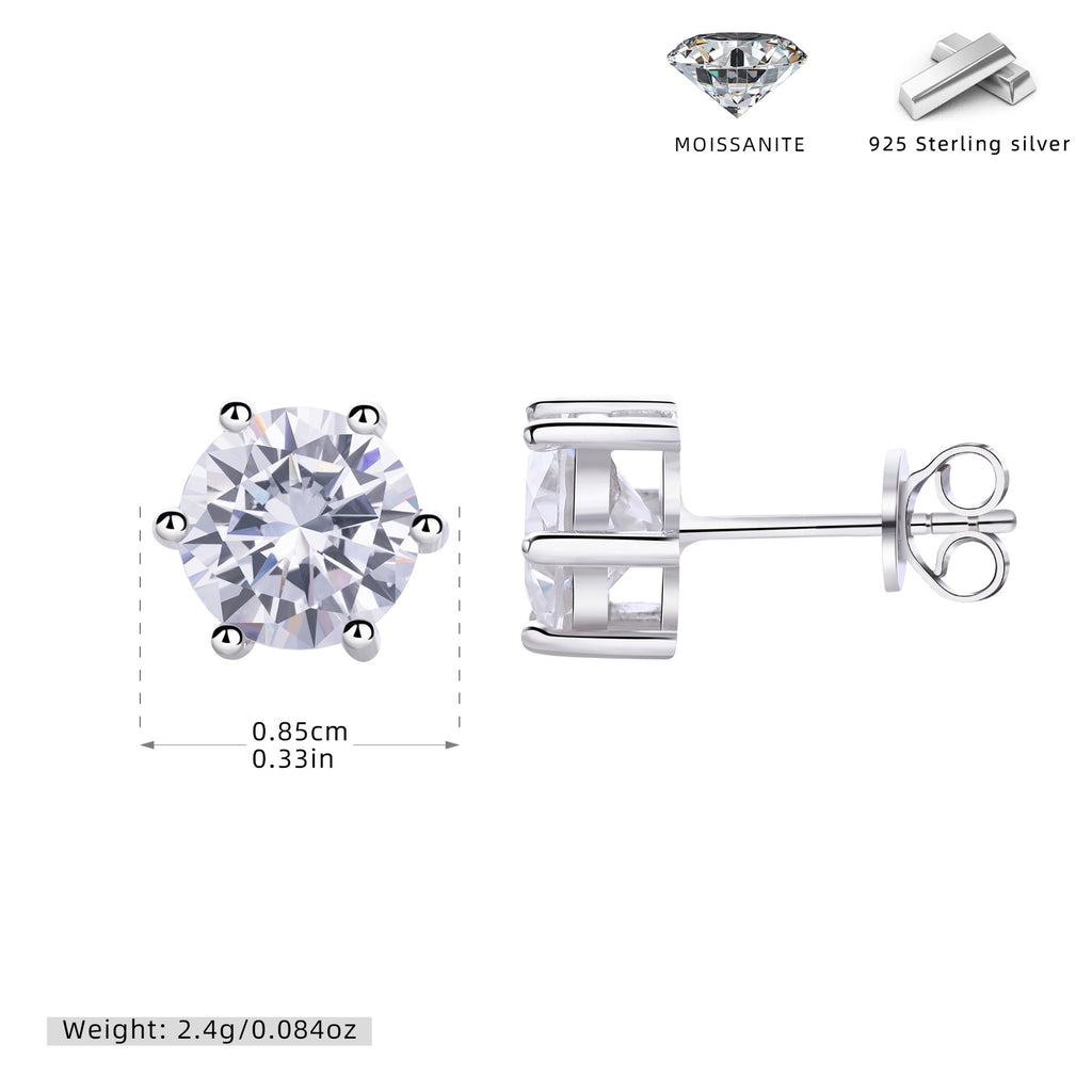 Damen Moissanit Ohrstecker aus 925 Sterling Silber Shop Nory