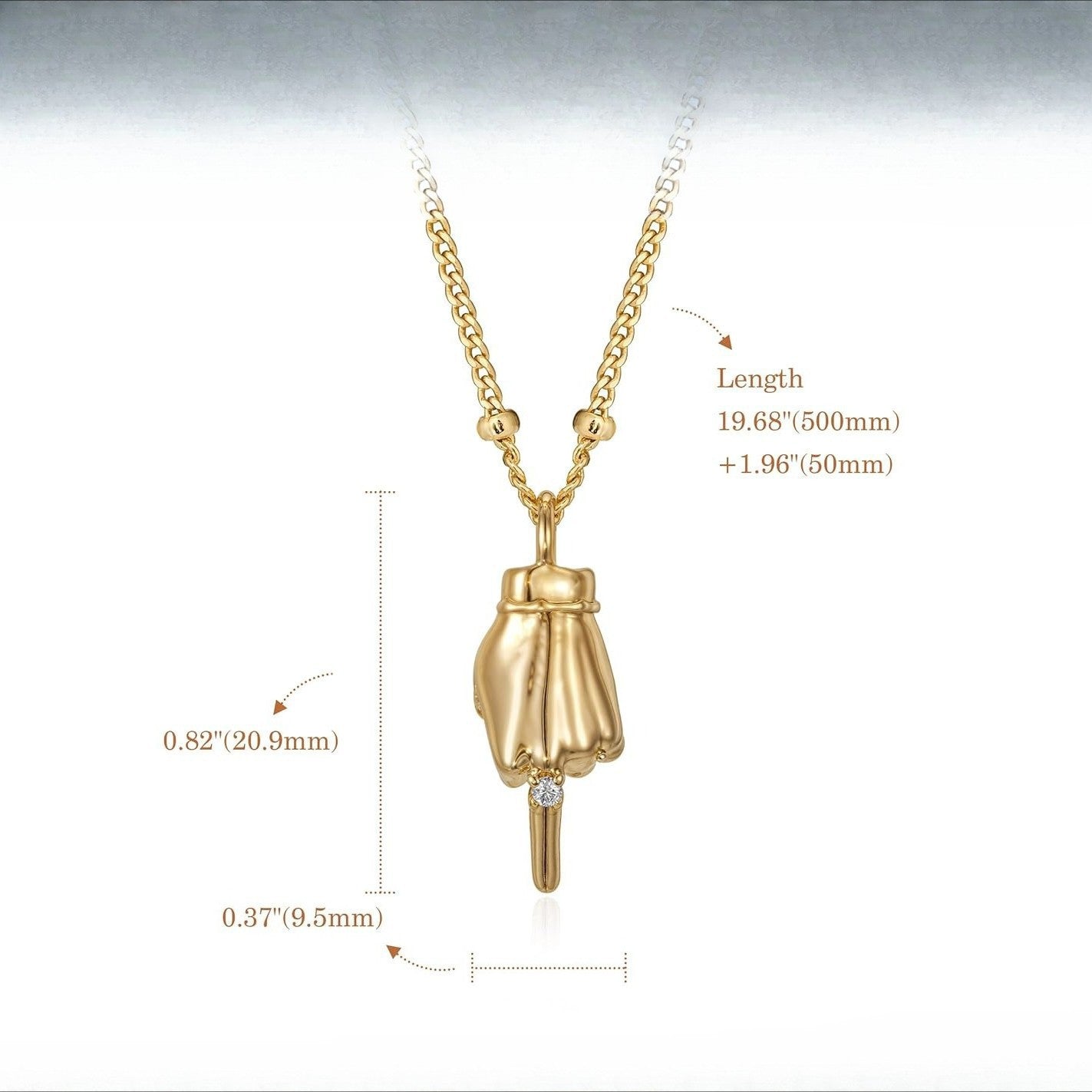 Damen Halskette mit schützendem Handanhänger und funkelndem Zirkonia Shop Nory