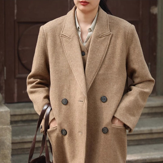 Damen Elegante und moderne Wool Trenchcoat Shop Nory
