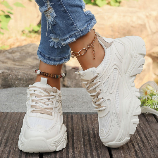 Damen Chunky Sneakers mit dämpfender Sohle und atmungsaktivem Obermaterial