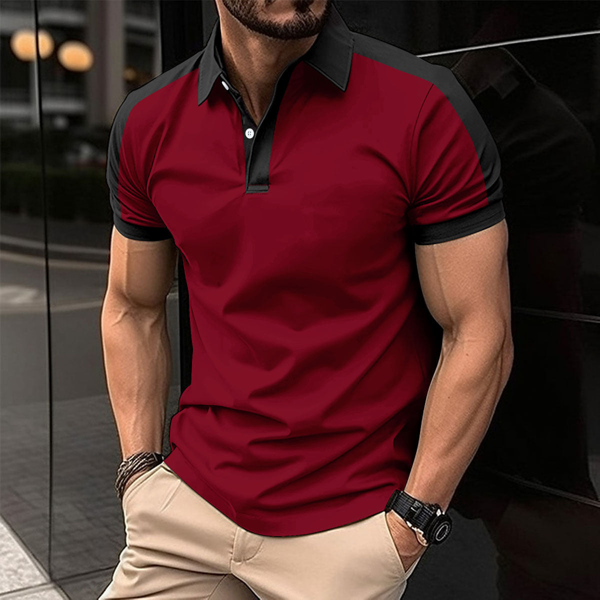 Großes Twill-Poloshirt