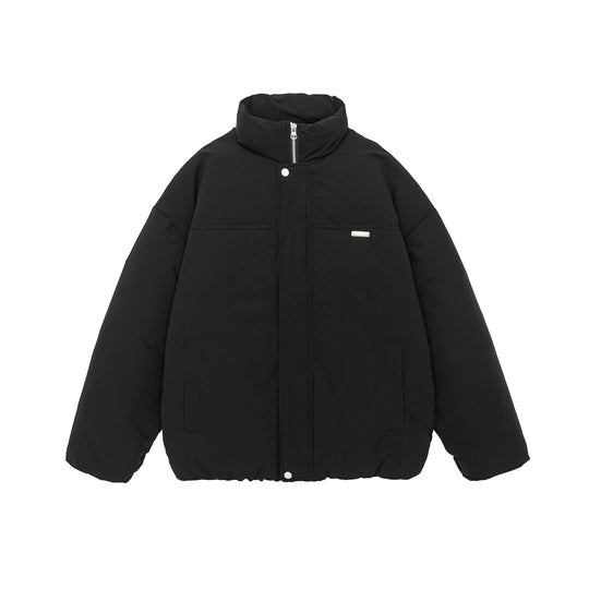 Damen Kurz geschnittene Oversize Steppjacke mit hohem Stehkragen und verdecktem Reißverschluss Shop Nory