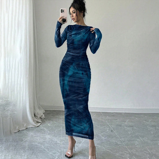 Damen Elegantes Wickelkleid mit Struktur Shop Nory