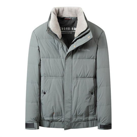 Herren Kurze Steppjacke mit hohem Kunstfellkragen, wasserabweisender Außenhülle und Thermoisolierung Shop Nory