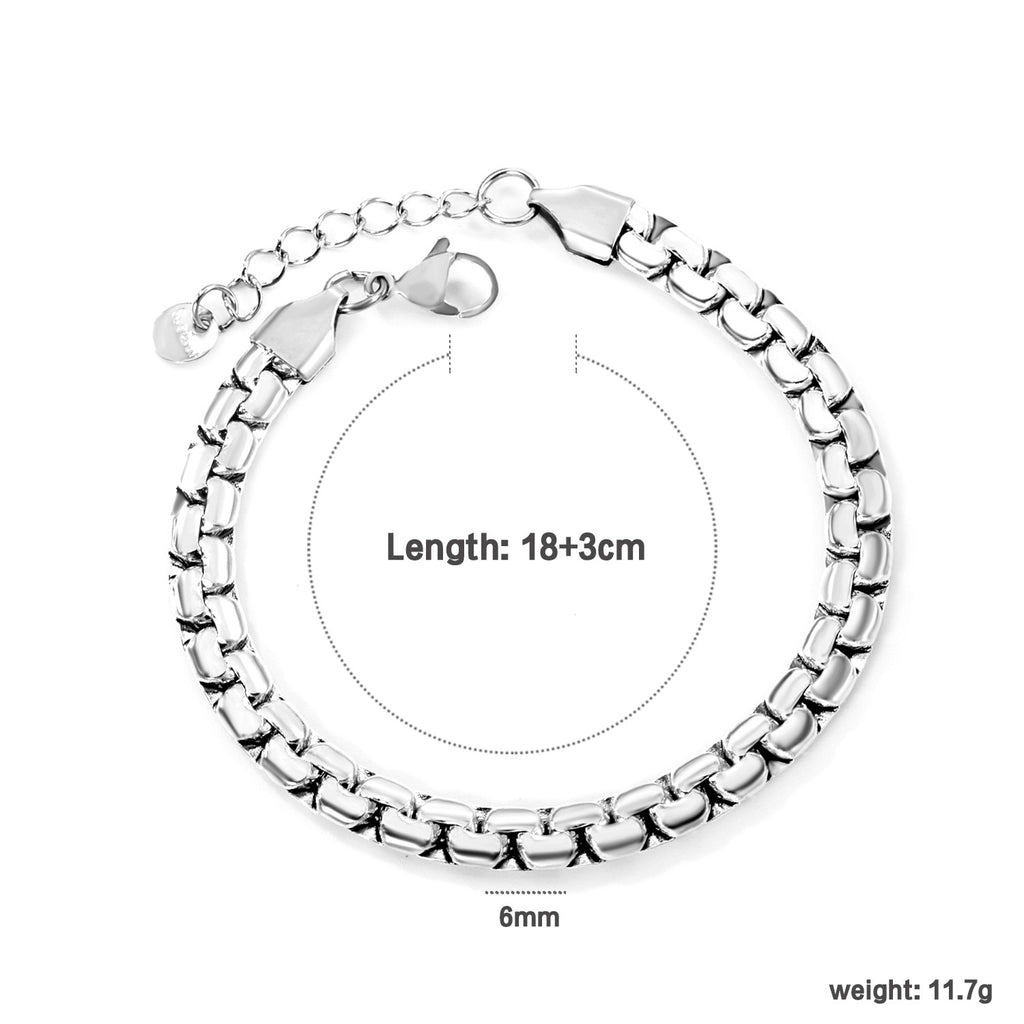 Damen trendiges Gliederarmband aus hochwertigem Edelstahl mit verstellbarem Verschluss Shop Nory