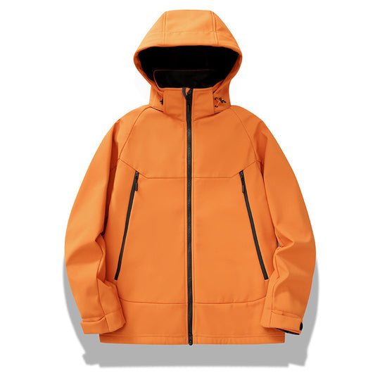 Herren technische Softshelljacke mit Kapuze, verschweißten Nähten und ergonomischem Raglanärmel Shop Nory