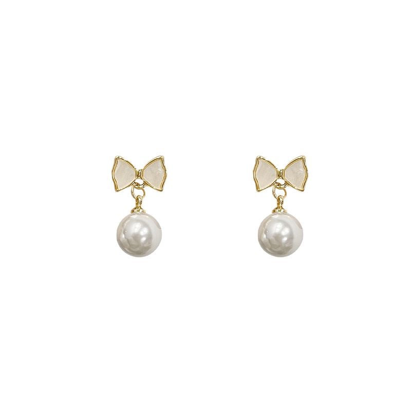 Damen Ohrstecker mit elegantem Schleifen-Design und zarten Perlen Shop Nory