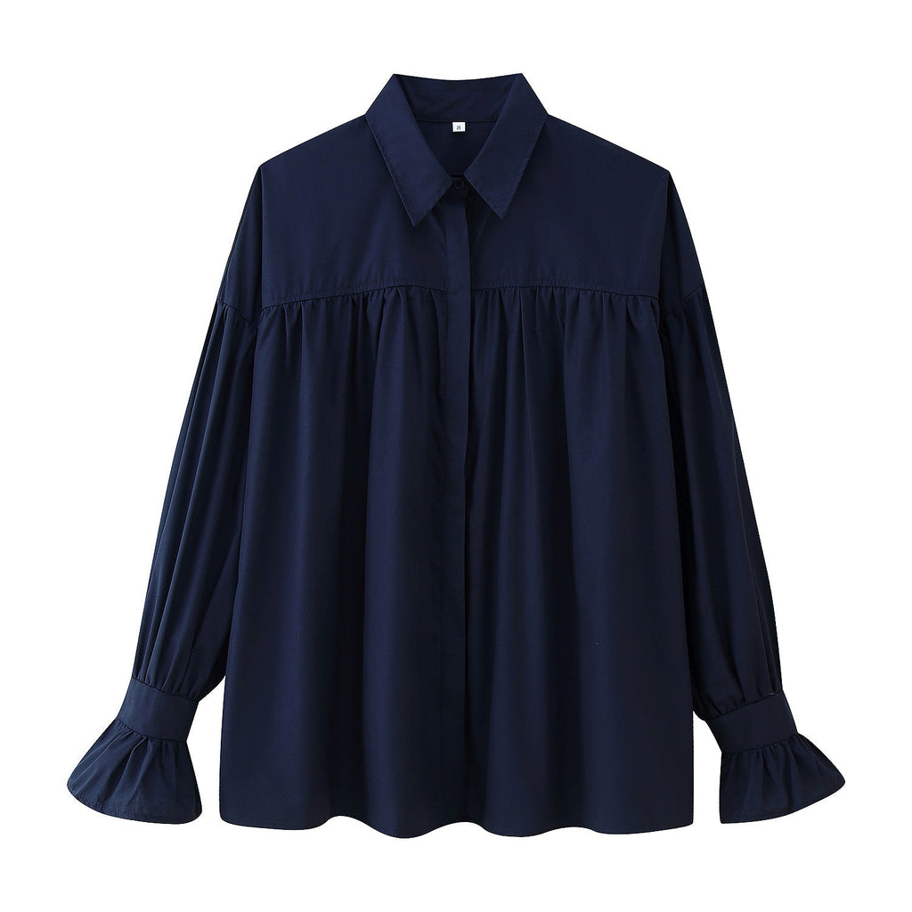 Damen elegante Bluse mit Rüschendetails