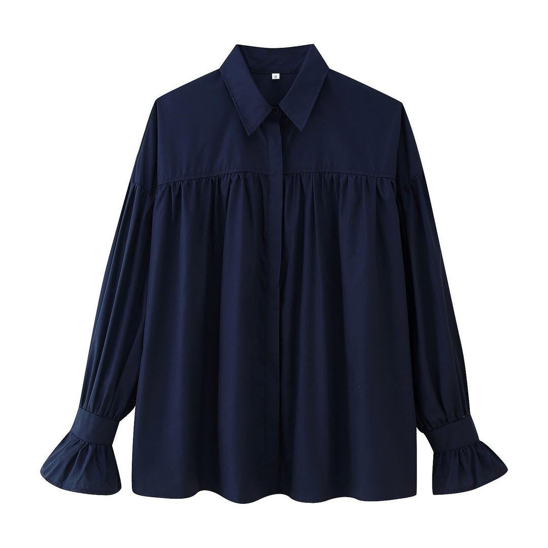 Damen elegante Bluse mit Rüschendetails