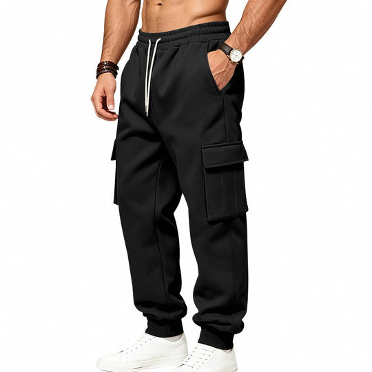 Herren locker geschnittene Cargo-Jogginghose mit elastischem Bund und großen Klappentaschen Shop Nory