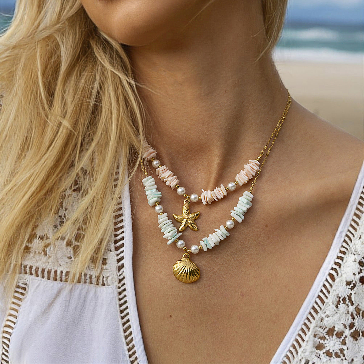Damen Armband mit maritimen Muschelmotiven und hypoallergener Edelstahlverarbeitung Shop Nory