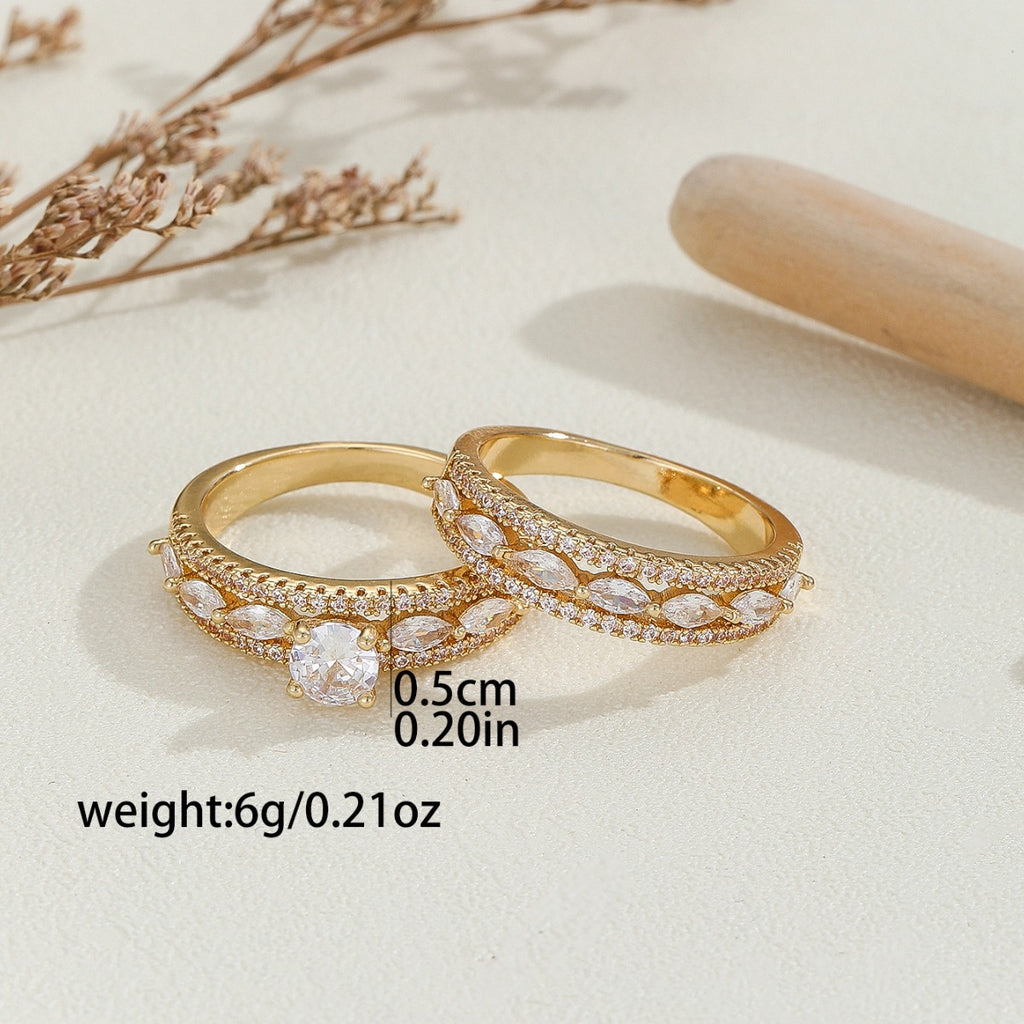 Damen Eleganter Ring mit zarten Zirkonia-Inlays Shop Nory