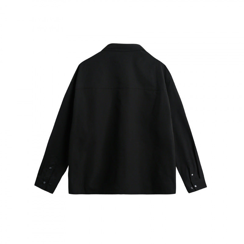 Unisex Oversize Hemdjacke mit Pattentaschen, Druckknopfblende und Karabiner-Detail Shop Nory