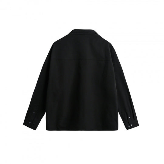 Unisex Oversize Hemdjacke mit Pattentaschen, Druckknopfblende und Karabiner-Detail Shop Nory