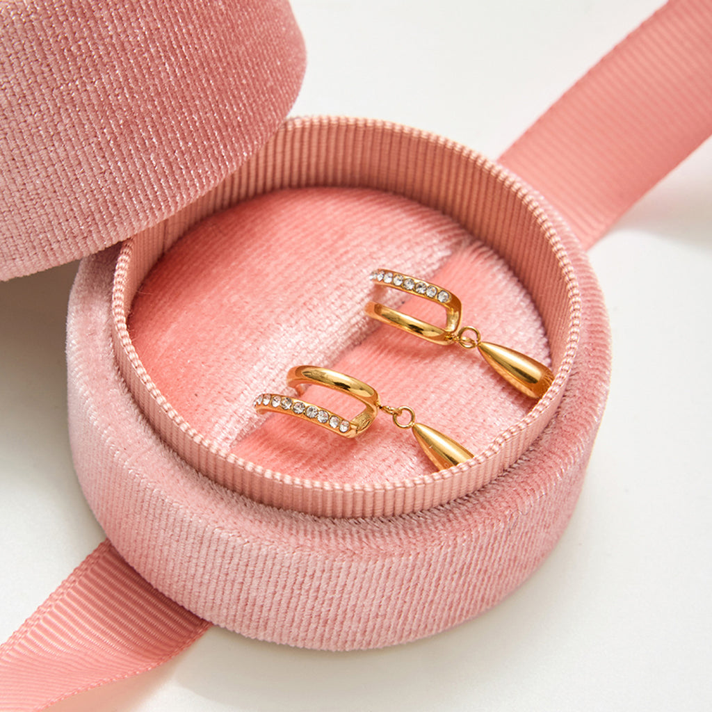 Damen Creolen mit funkelnden Kristallen und robustem Edelstahl Shop Nory