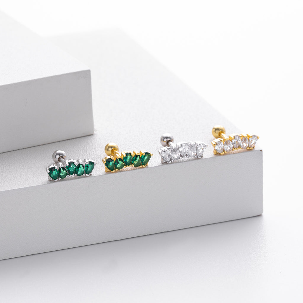 Damen Ohrstecker mit luxuriösem Zirkonbesatz aus hochwertigem 925 Sterling Silber Shop Nory