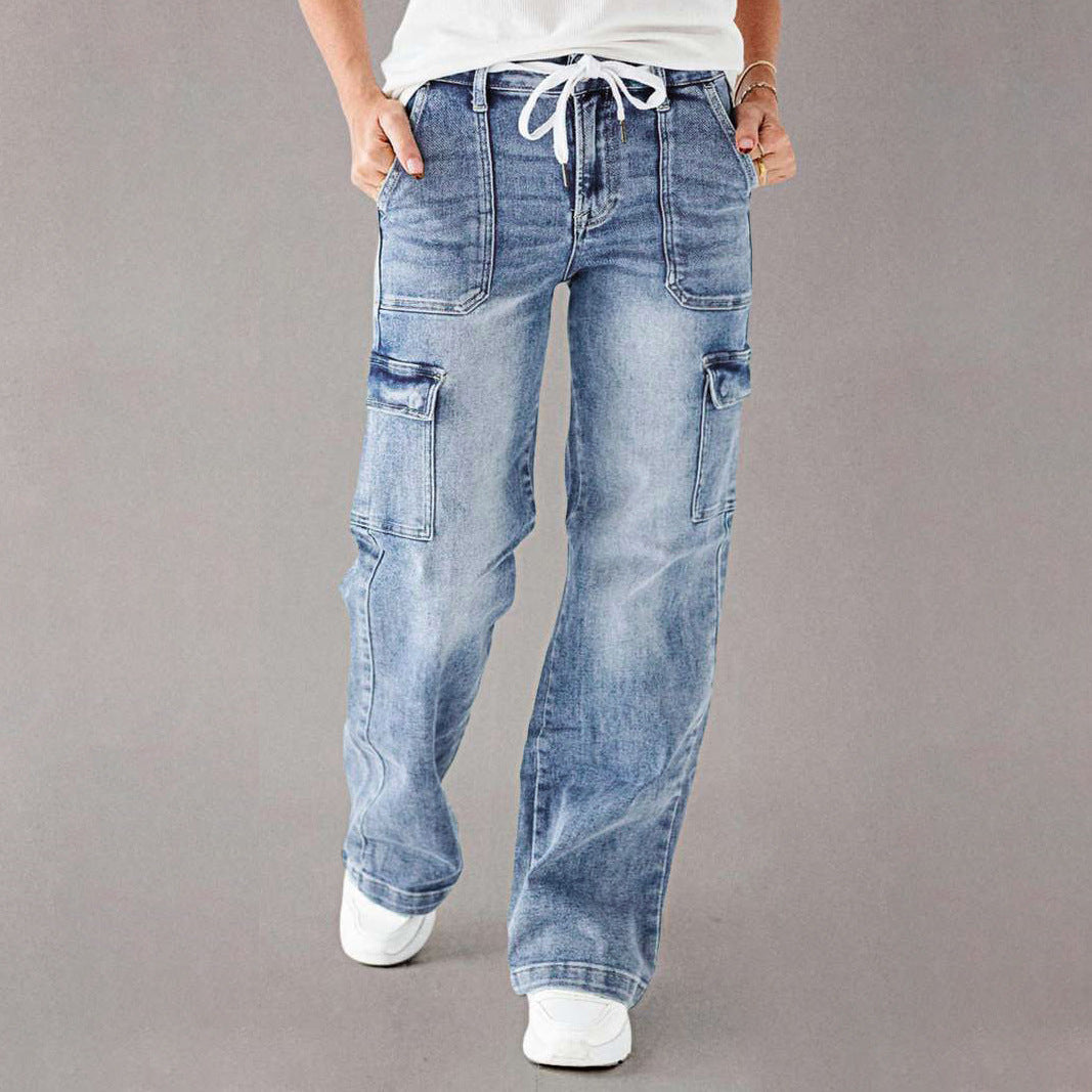 Damen Cargo-Jeans mit lässigem Schnitt und praktischen Taschen