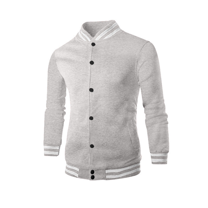 Herren nan klassische College-Baseballjacke mit elastischen Rippbündchen, Druckknopfleiste und aufgesetzten Taschen Shop Nory