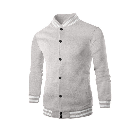 Herren nan klassische College-Baseballjacke mit elastischen Rippbündchen, Druckknopfleiste und aufgesetzten Taschen Shop Nory