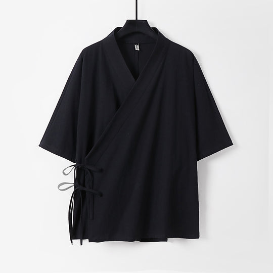 Damen Wickel-Kimono-Oberteil mit kurzen Ärmeln und Seitenschnürung Shop Nory