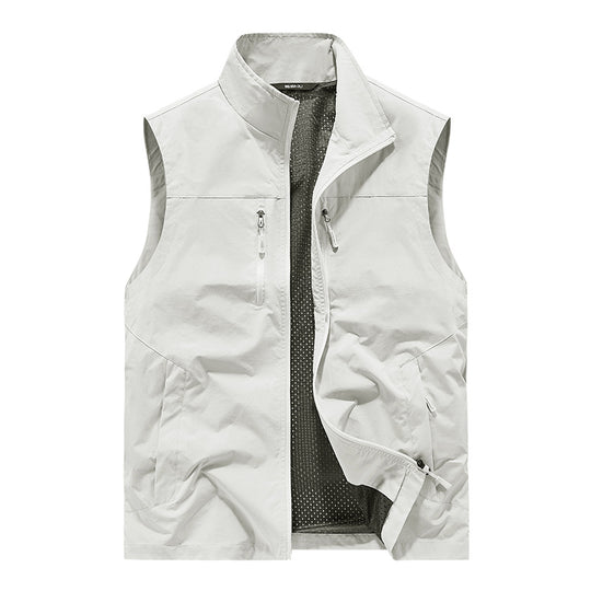 Herren Leichte Outdoorweste mit Mesh-Innenfutter und Multifunktionstaschen Shop Nory
