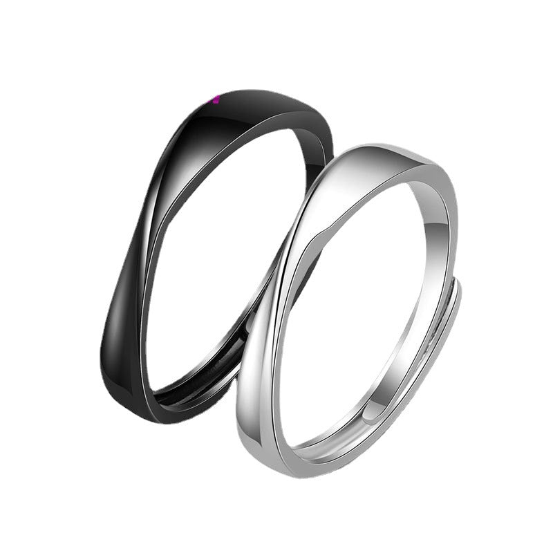 Damen eleganter und glatter Edelstahlring mit einzigartigem Schwungdesign Shop Nory