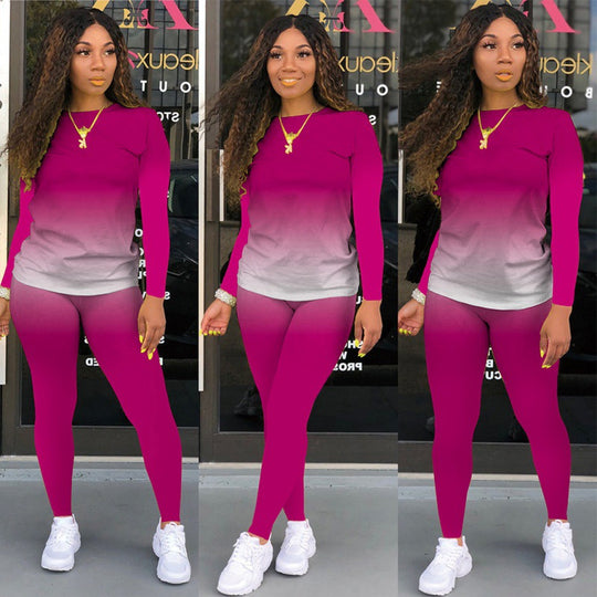 Damen Zweiteiliges Stretch-Set mit Langarmshirt und High-Waist-Leggings Shop Nory