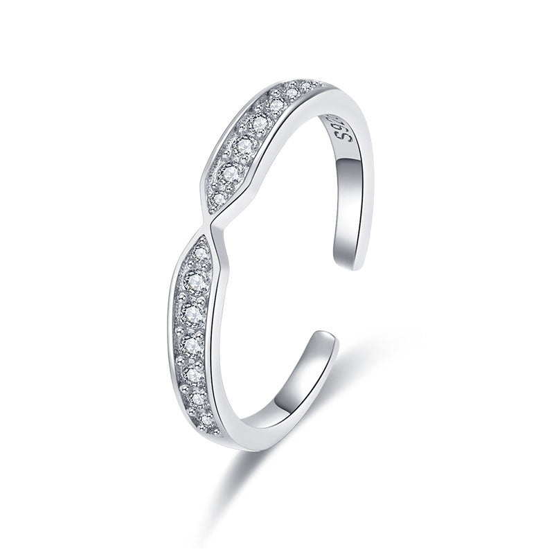 Damen Offener Ring mit modernem, geschwungenem Design Shop Nory