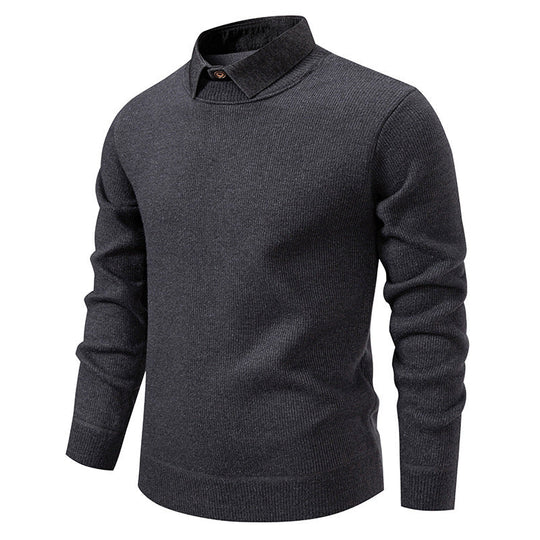 ShopNory | Herren Strickpullover mit Kontrastkragen