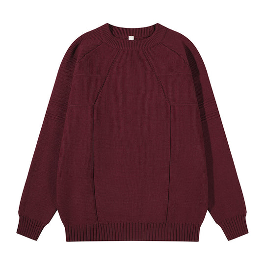 Unisex Grobgestrickter Oversize-Pullover mit Raglanärmeln und strukturierten Einsatznähten Shop Nory