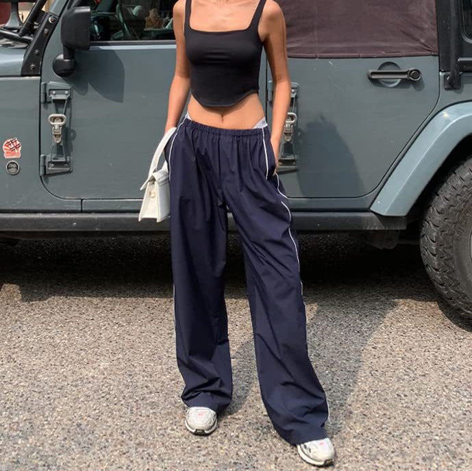 Damen Sportliche Hose mit weitem Schnitt und elastischem Bund