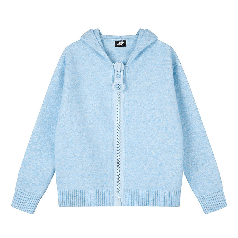 Damen Kapuzen-Strickjacke mit übergroßem Reißverschluss und softem Mohair-Mix Shop Nory