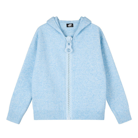 Damen Kapuzen-Strickjacke mit übergroßem Reißverschluss und softem Mohair-Mix Shop Nory