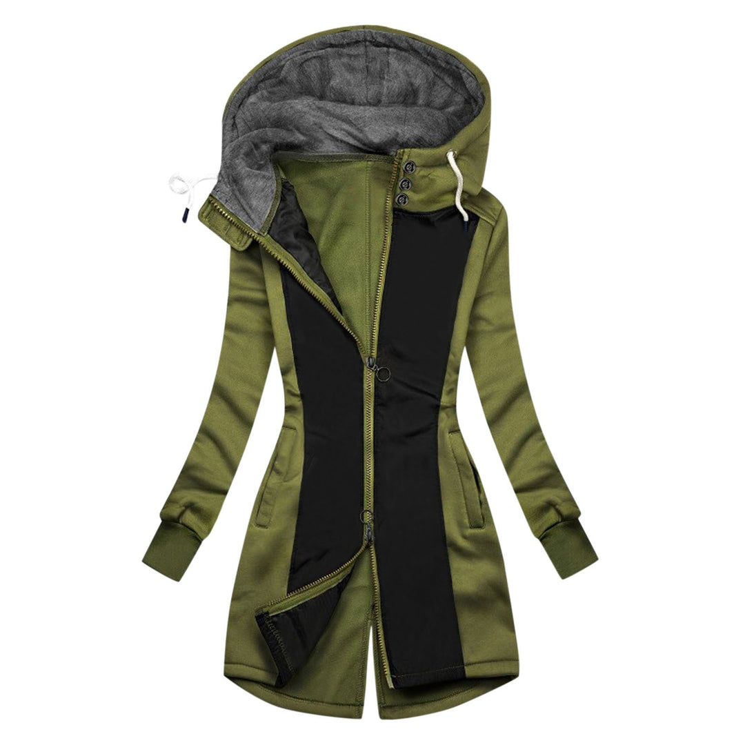 Damen sportliche Windbreaker-Jacke mit hohem Kragen und warmem Innenfutter Shopnory