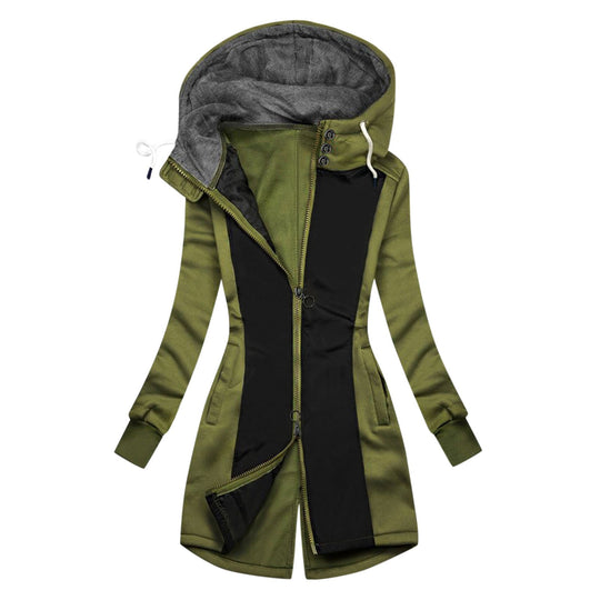 Damen sportliche Windbreaker-Jacke mit hohem Kragen und warmem Innenfutter Shopnory