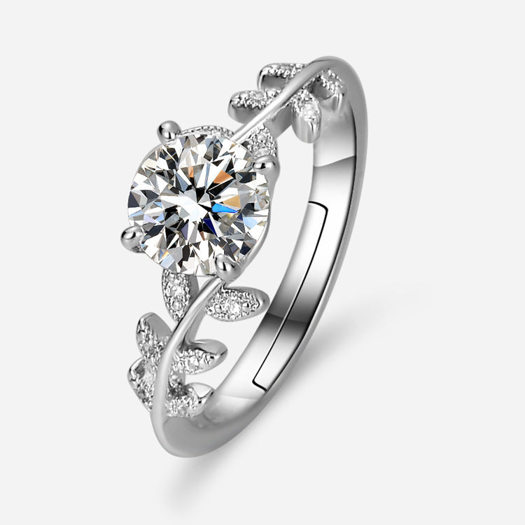 Damenring mit floralem Design und funkelndem Zirkonia Shop Nory