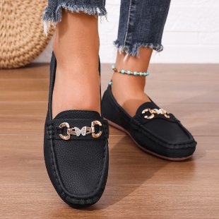 Damen Elegante Mokassin Loafer mit Zierkette und gepolstertem Komfortfußbett Shop Nory