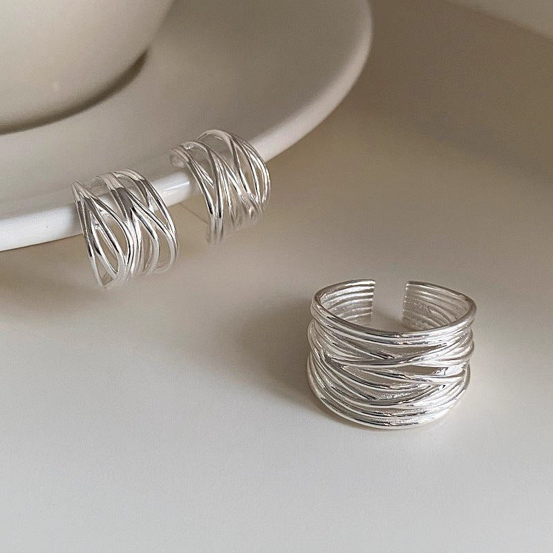 Damen Designring mit kunstvollem, geschwungenem Muster Shop Nory