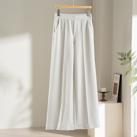 Damen Weite Palazzo-Hose aus Ponte-Jersey mit elastischem Komfortbund und Bügelfalte Shop Nory