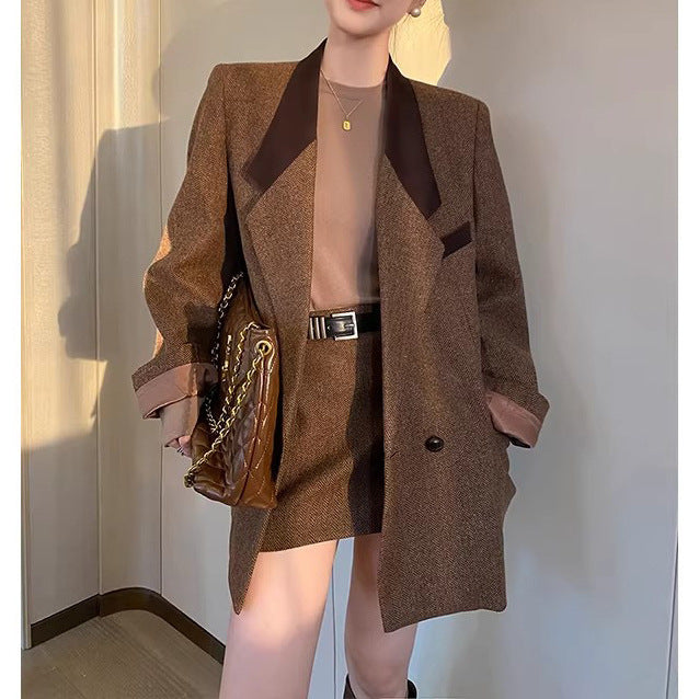 Damen Eleganter Tweed Blazer mit schickem Schnitt Shop Nory