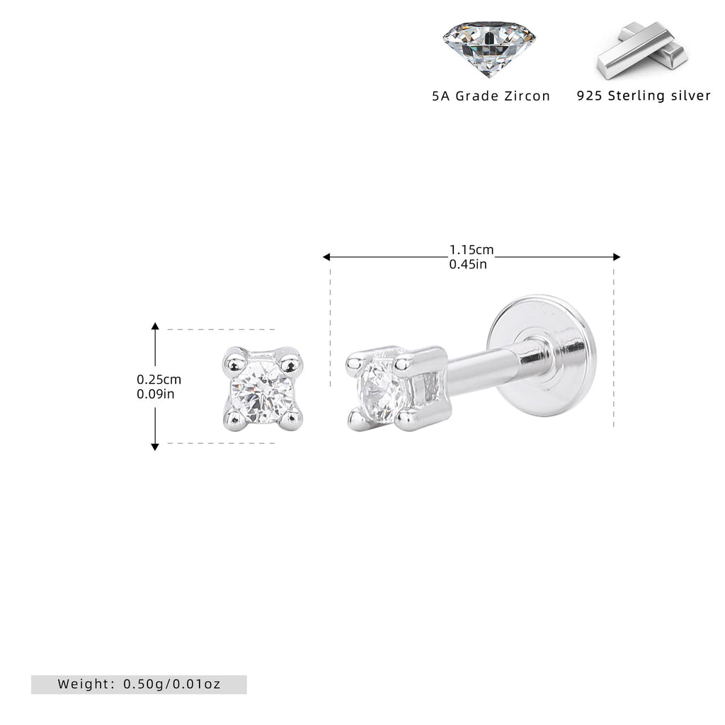 Damen Ohrstecker mit hochwertigem Zirkonbesatz aus 925 Sterling Silber Shop Nory