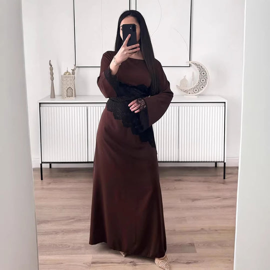 Damen Lagenlook-Spitzen-Tunika mit Bindegürtel und asymmetrischem Saum Shop Nory
